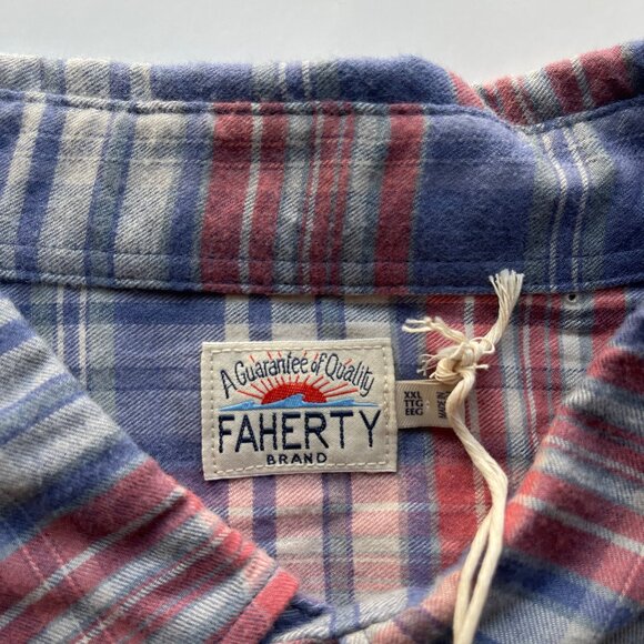 Faherty The All Time Shirt Men's Autumn Plaid Brushed Flannel Size XXL NWT $158 - Picture 6 of 8